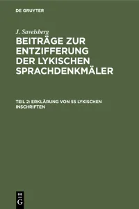 Erklärung von 55 lykischen Inschriften_cover