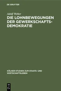 Die Lohnbewegungen der Gewerkschaftsdemokratie_cover