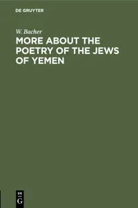 More about the Poetry of the Jews of Yemen_cover