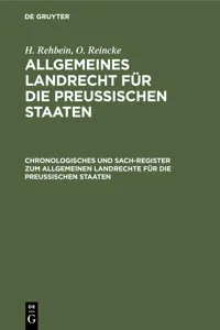 Chronologisches und Sach-Register zum Allgemeinen Landrechte für die Preussischen Staaten_cover