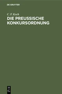 Die preussische Konkursordnung_cover