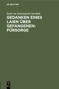 Gedanken eines Laien über Gefangenen-Fürsorge_cover