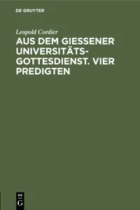 Aus dem Gießener Universitätsgottesdienst. Vier Predigten_cover