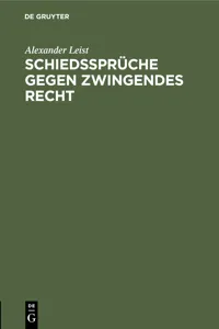 Schiedssprüche gegen zwingendes Recht_cover