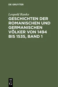 Geschichten der romanischen und germanischen Völker von 1494 bis 1535, Band 1_cover