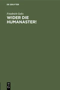 Wider die Humanaster!_cover