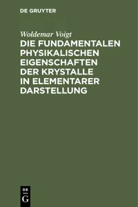 Die fundamentalen Physikalischen Eigenschaften der Krystalle in elementarer Darstellung_cover