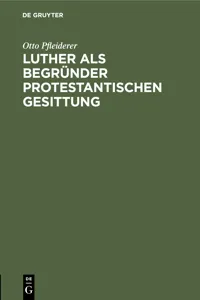 Luther als Begründer protestantischen Gesittung_cover