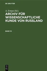 Archiv für wissenschaftliche Kunde von Russland. Band 10_cover