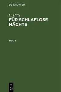 C. Hilty: Für schlaflose Nächte. Teil 1_cover