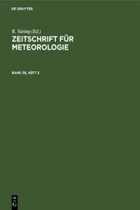 Zeitschrift für Meteorologie. Band 38, Heft 5_cover