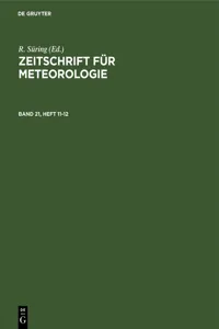 Zeitschrift für Meteorologie. Band 21, Heft 11-12_cover