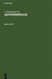 Isotopenpraxis. Band 21, Heft 1_cover