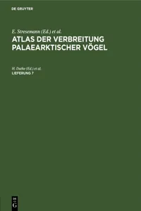 Atlas der Verbreitung palaearktischer Vögel. Lieferung 7_cover