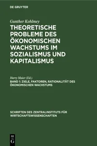 Ziele, Faktoren, Rationalität des ökonomischen Wachstums_cover