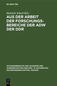 Aus der Arbeit der Forschungsbereiche der AdW der DDR_cover