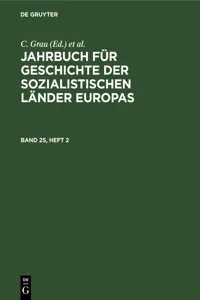 Jahrbuch für Geschichte der sozialistischen Länder Europas. Band 25, Heft 2_cover