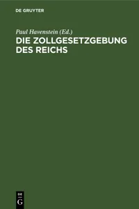 Die Zollgesetzgebung des Reichs_cover