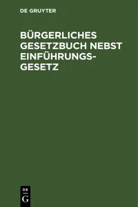 Bürgerliches Gesetzbuch nebst Einführungsgesetz_cover