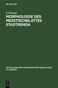 Morphologie des Meßtischblattes Stadtremda_cover