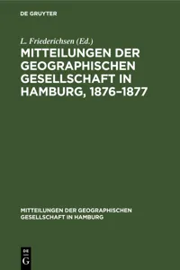 Mitteilungen der Geographischen Gesellschaft in Hamburg, 1876–1877_cover