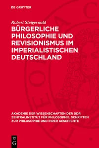 Bürgerliche Philosophie und Revisionismus im imperialistischen Deutschland_cover