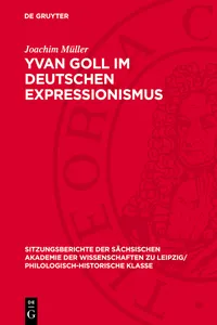 Yvan Goll im Deutschen Expressionismus_cover