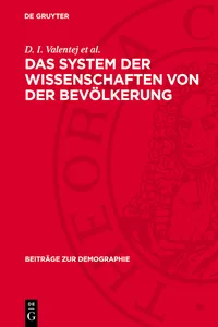 Das System der Wissenschaften von der Bevölkerung_cover