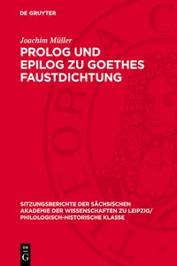 Prolog und Epilog zu Goethes Faustdichtung_cover