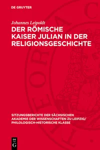 Der Römische Kaiser Julian in der Religionsgeschichte_cover