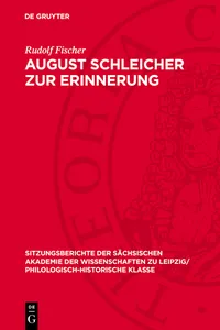 August Schleicher zur Erinnerung_cover