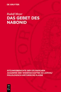 Das Gebet des Nabonid_cover