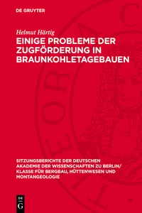 Einige Probleme der Zugförderung in Braunkohletagebauen_cover