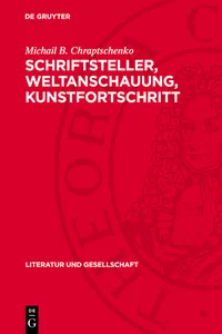 Schriftsteller, Weltanschauung, Kunstfortschritt_cover