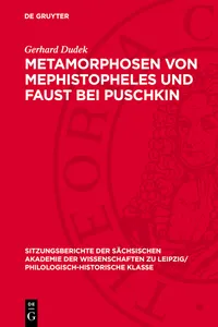 Metamorphosen von Mephistopheles und Faust bei Puschkin_cover