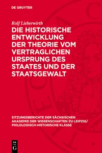 Die historische Entwicklung der Theorie vom vertraglichen Ursprung des Staates und der Staatsgewalt_cover