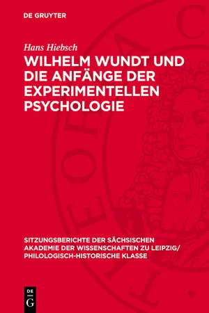 Wilhelm Wundt und die Anfänge der experimentellen Psychologie