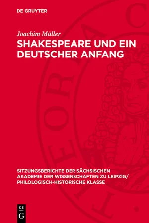 Shakespeare und ein deutscher Anfang