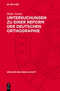 Untersuchungen zu einer Reform der deutschen Orthographie_cover