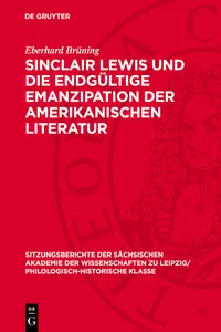 Sinclair Lewis und die endgültige Emanzipation der amerikanischen Literatur_cover