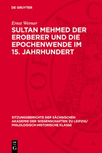 Sultan Mehmed der Eroberer und die Epochenwende im 15. Jahrhundert_cover