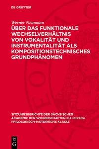 Über das funktionale Wechselverhältnis von Vokalität und Instrumentalität als kompositionstechnisches Grundphänomen_cover