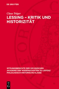 Lessing – Kritik und Historizität_cover