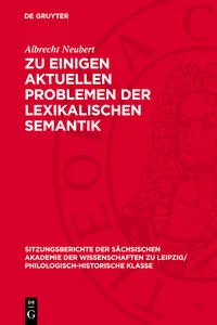 Zu einigen aktuellen Problemen der lexikalischen Semantik_cover