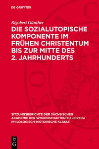 Die sozialutopische Komponente im frühen Christentum bis zur Mitte des 2. Jahrhunderts_cover