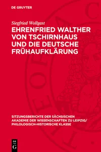 Ehrenfried Walther von Tschirnhaus und die deutsche Frühaufklärung_cover