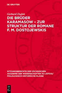 Die Brüder Karamasow – Zur Struktur der Romane F. M. Dostojewskis_cover