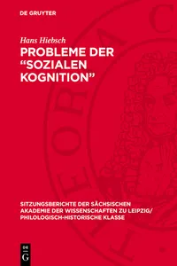 Probleme der "Sozialen Kognition"_cover