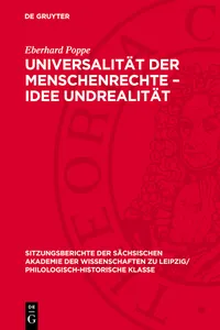 Universalität der Menschenrechte – Idee Undrealität_cover