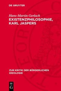 Existenzphilosophie, Karl Jaspers_cover